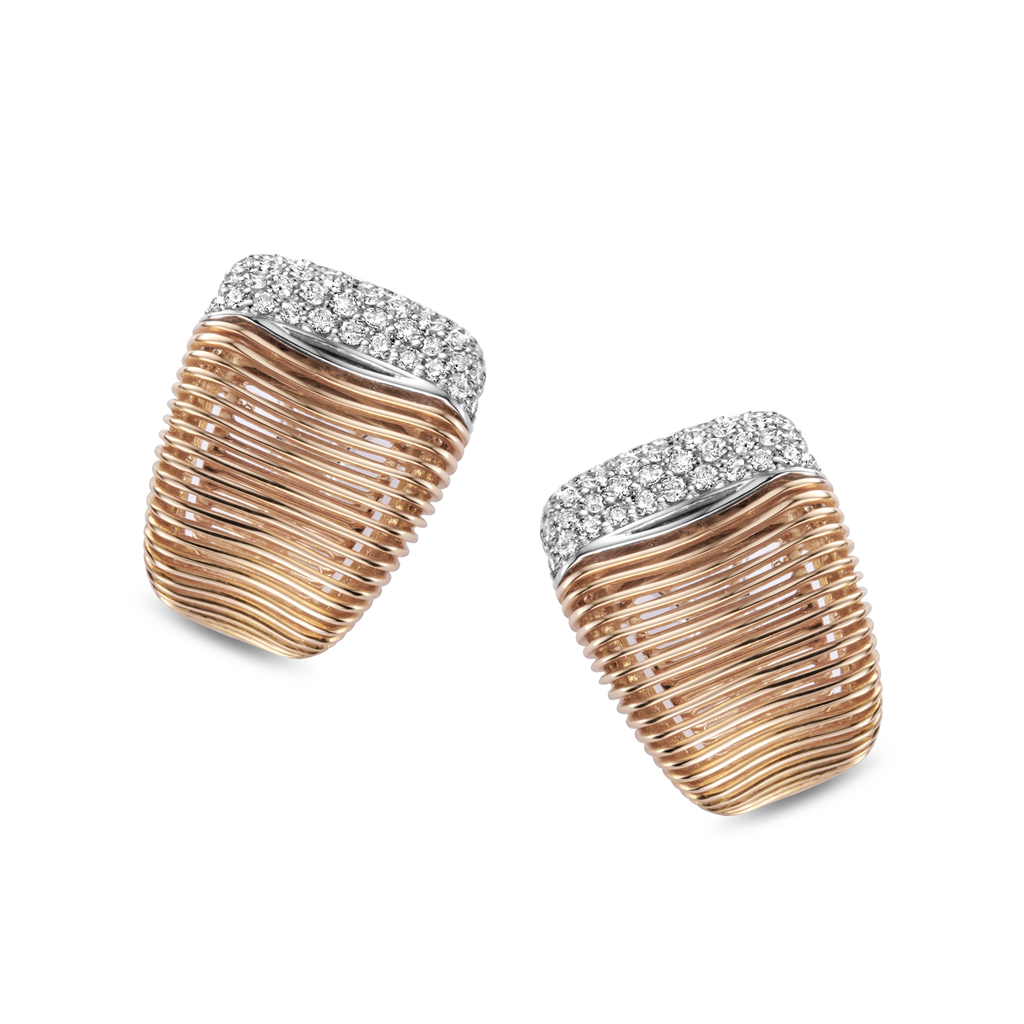 Earrings red gold with diamonds