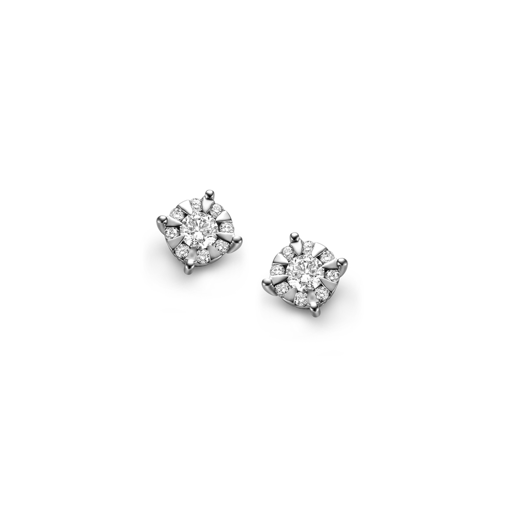 Earrings white gold illusion