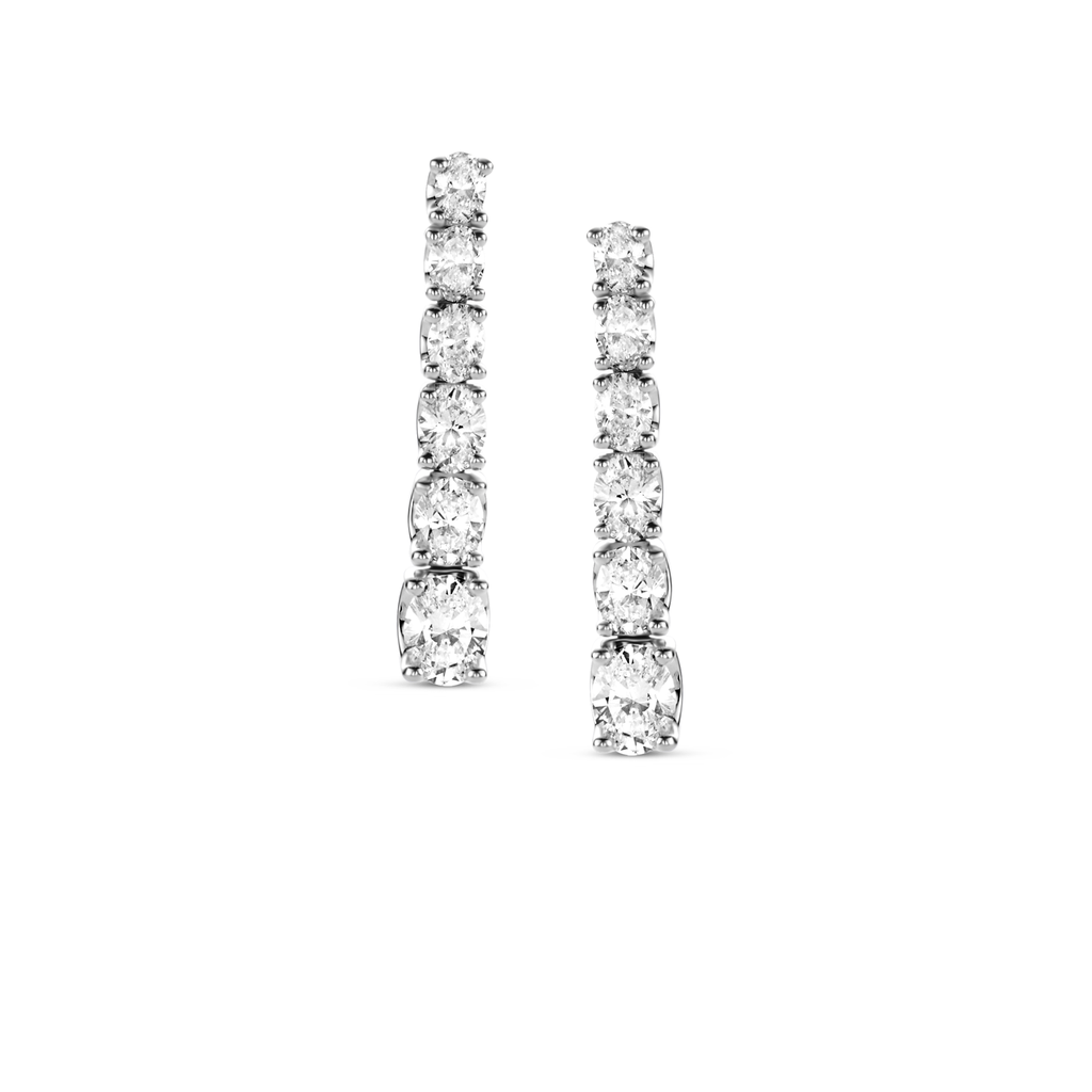Earrings white gold set with diamonds