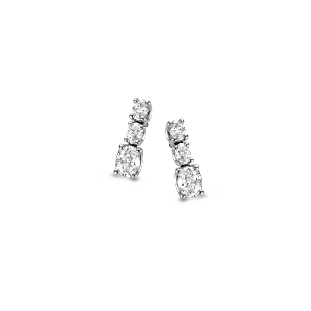 Earrings white gold with diamonds