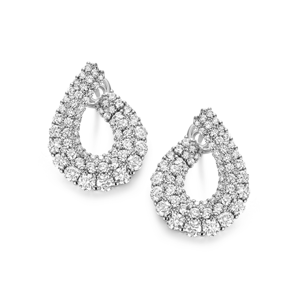Earrings white gold with diamonds