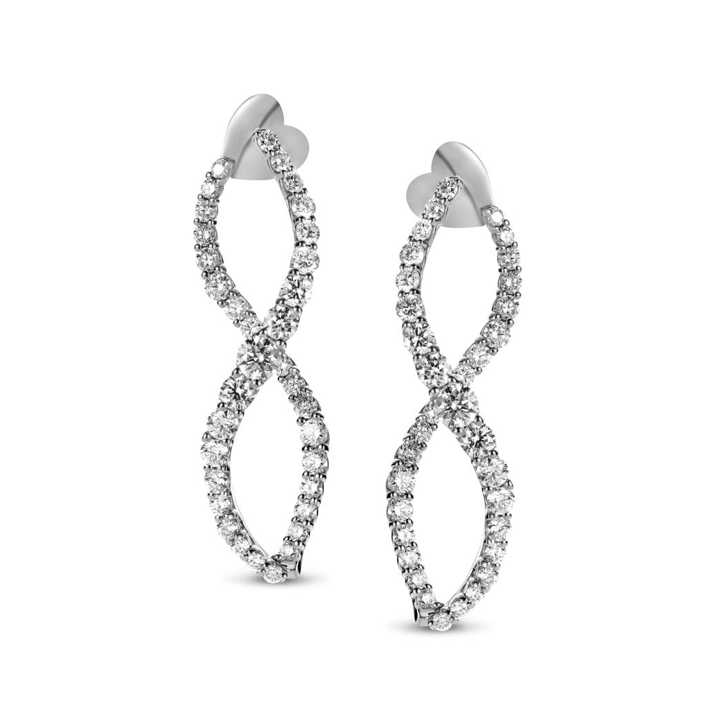 Earrings white gold with diamonds