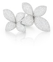 Giardini Segreti Double Flower Ring in White Gold with Diamonds