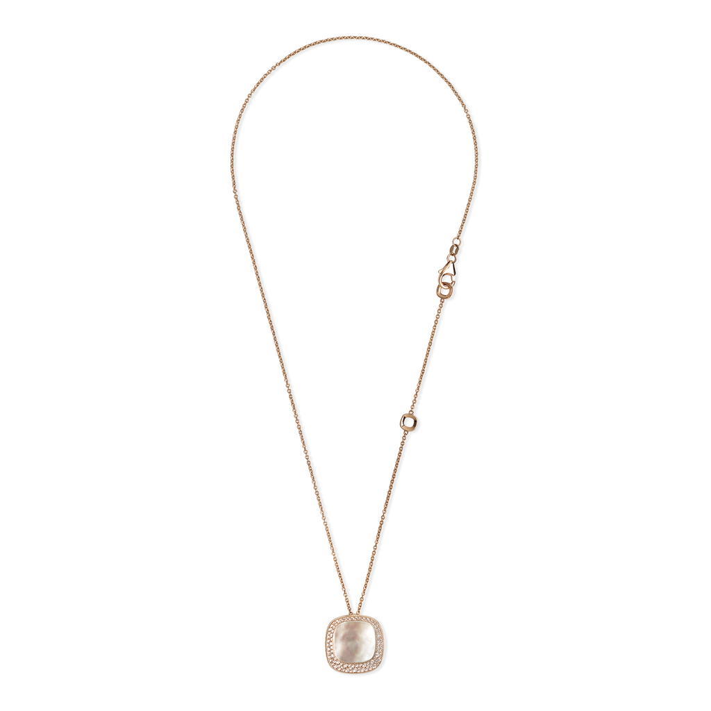 Hanger + ketting carnaby street pink gold nacre + bril.