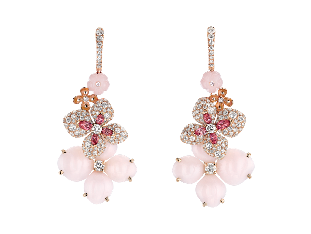 Hortensia "Aube Rosée" earrings