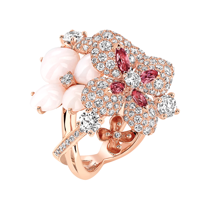 Hortensia "Aube Rosée" ring