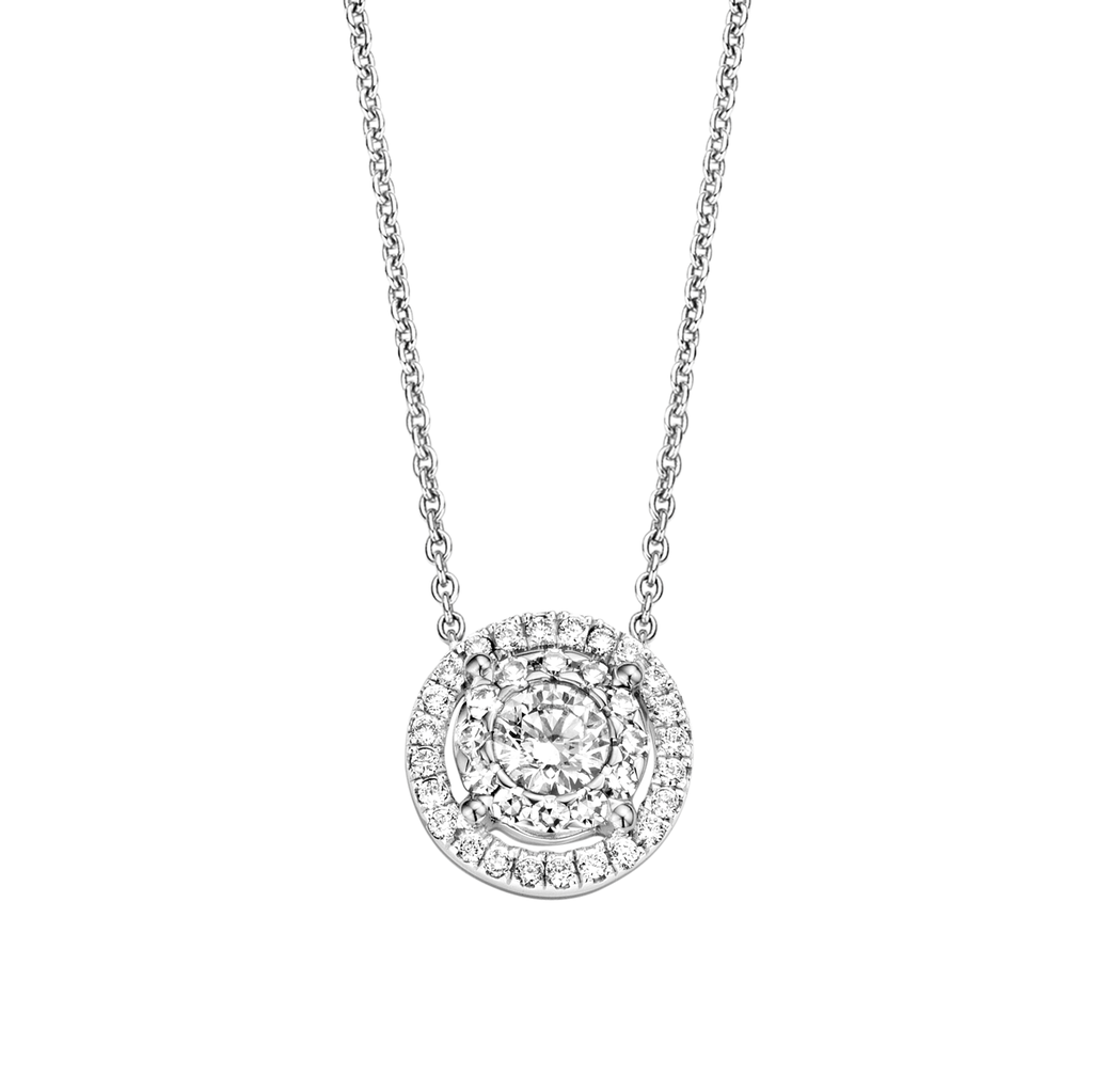 Pendant illusion white gold with diamonds