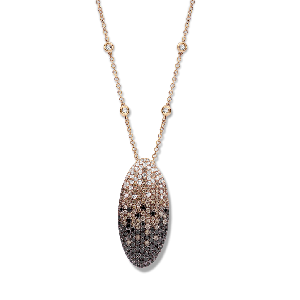 Pendentif + Chaine Navette Set Pink gold