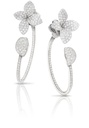 Petit Garden Medium Flower Piercing Earrings in White Gold with Diamonds