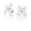 Petit Garden Medium Flower Stud Earrings in White Gold with Diamonds