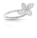 Petit Garden Small Flower Ring in White Gold with Diamonds