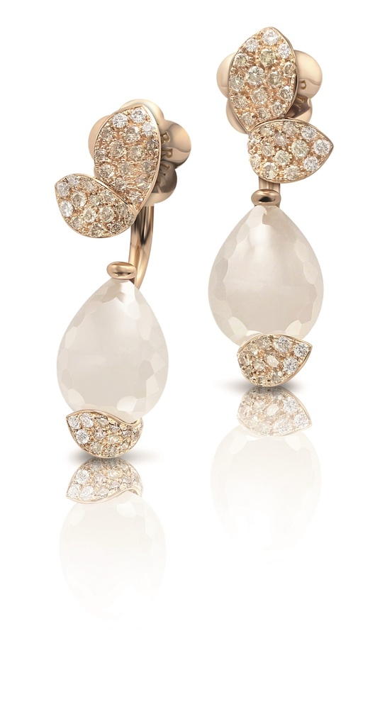 Pink gold Secret Garden earrings