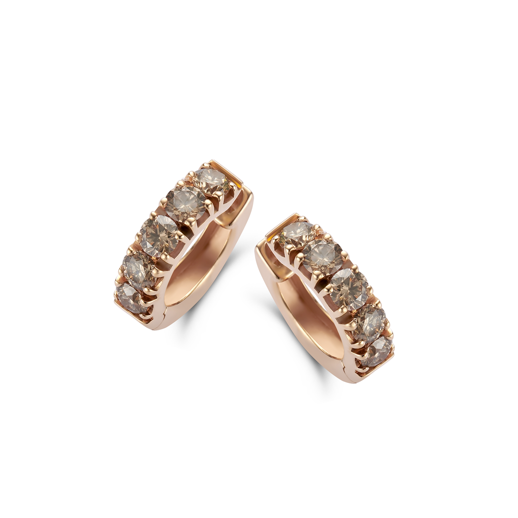 Pink gold creole brown diamonds