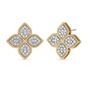 Princess Flower Earrings in Yellow Gold with Diamonds