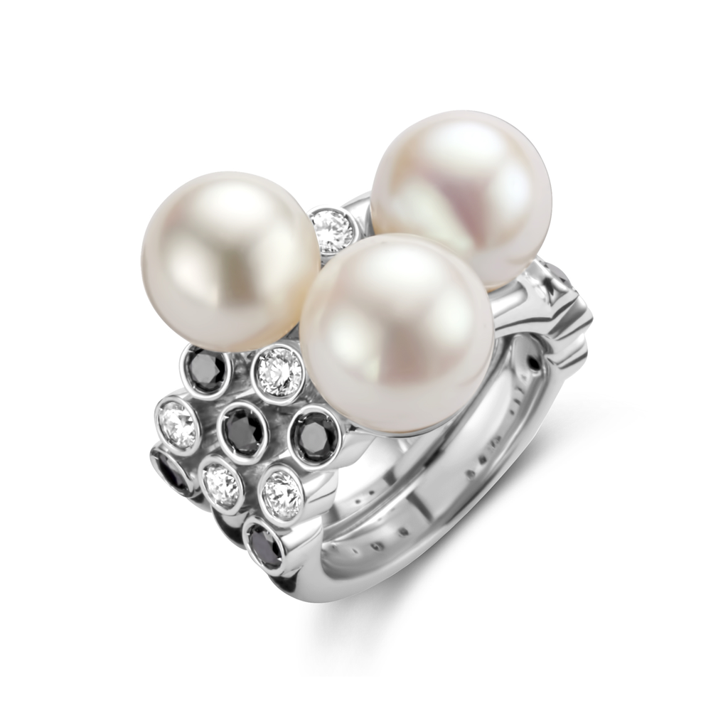 Ring Bora Bora White Gold Spinelle - Perle