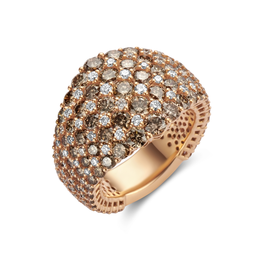 Ring Pink Gold Set Cognac