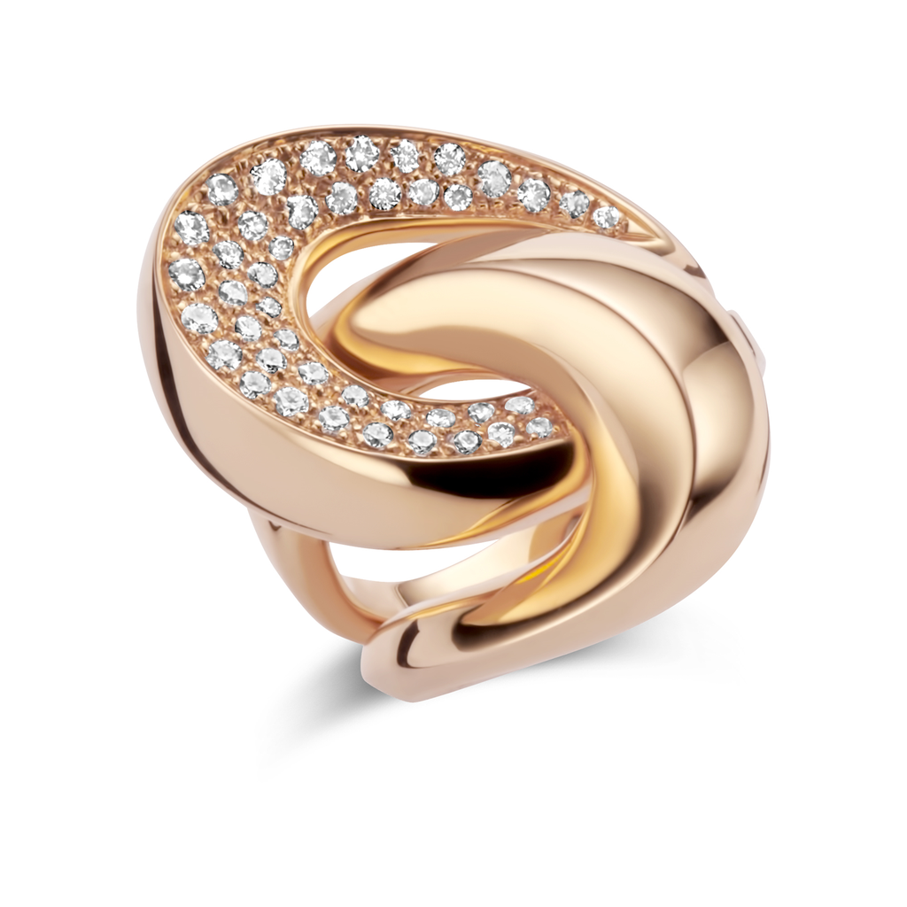 Ring pink gold Knot