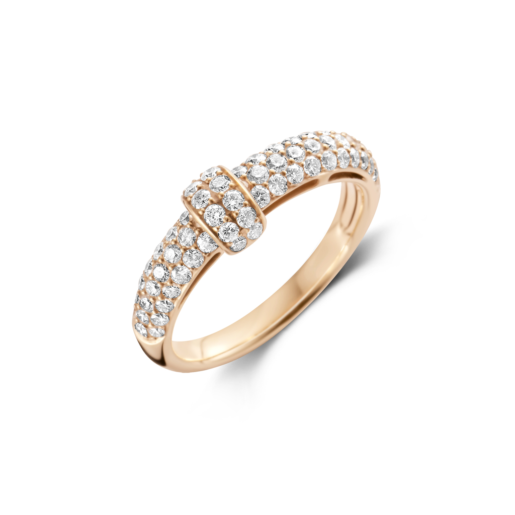 Ring pink gold pave