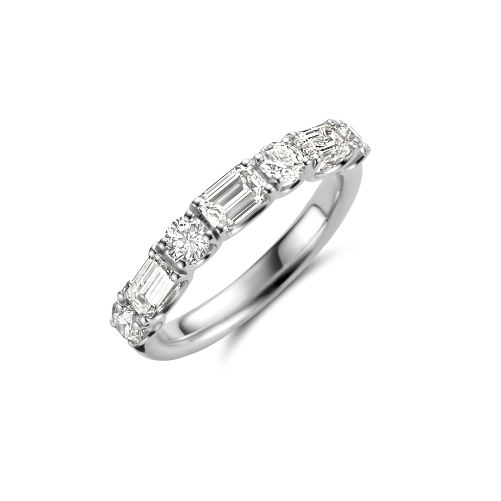 Ring white gold baguette+ brilliant