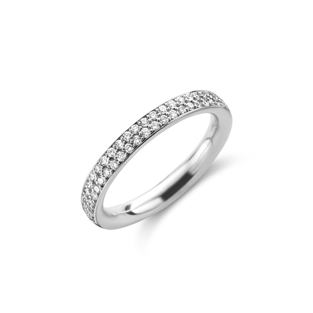 Ring white gold wedding band (2 rows)