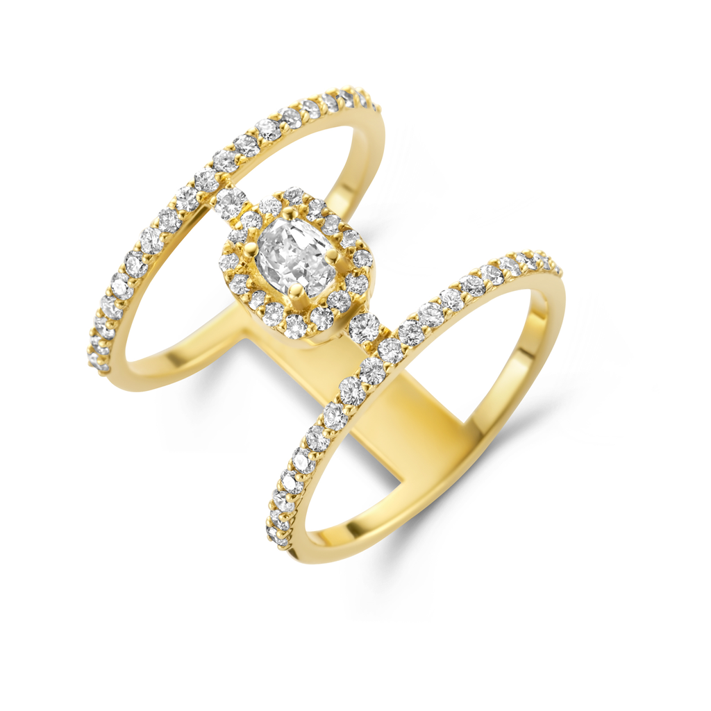 Ring with yellow diamonds