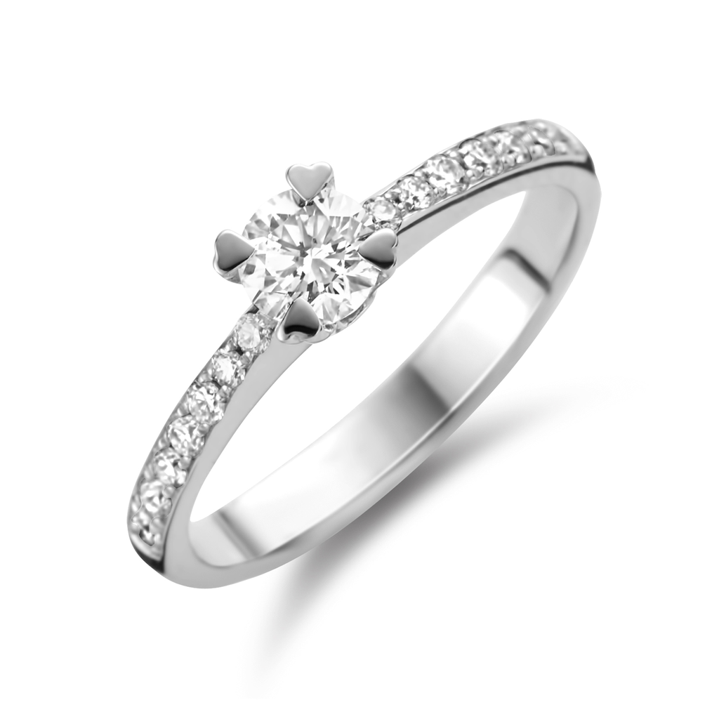 Solitaire white gold 0.21ct
