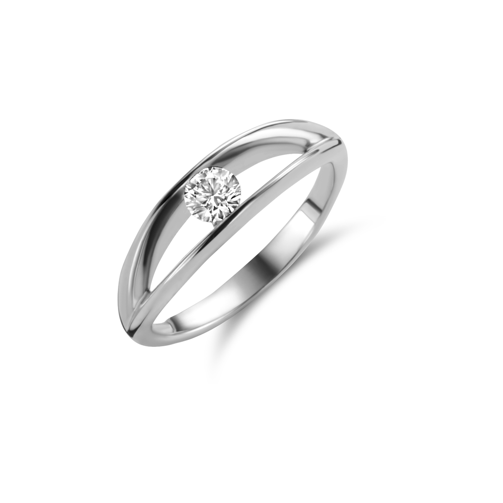 Solitaire white gold 0.28crt