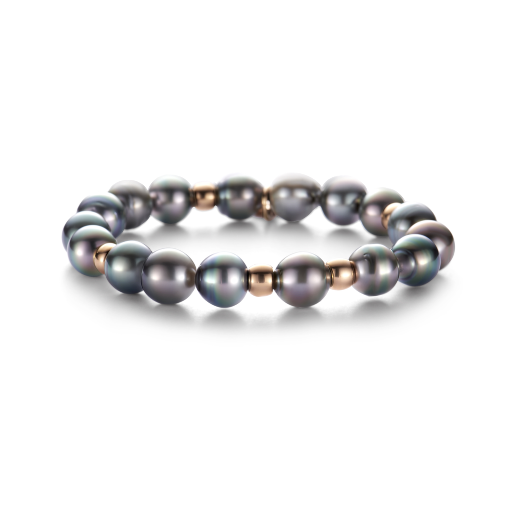 Tahiti Black Pearl Bracelet with Pink Gold