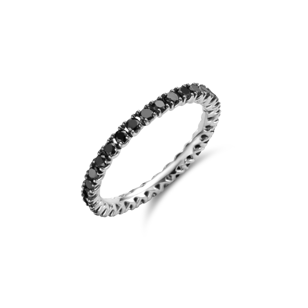 Wedding band black diamonds