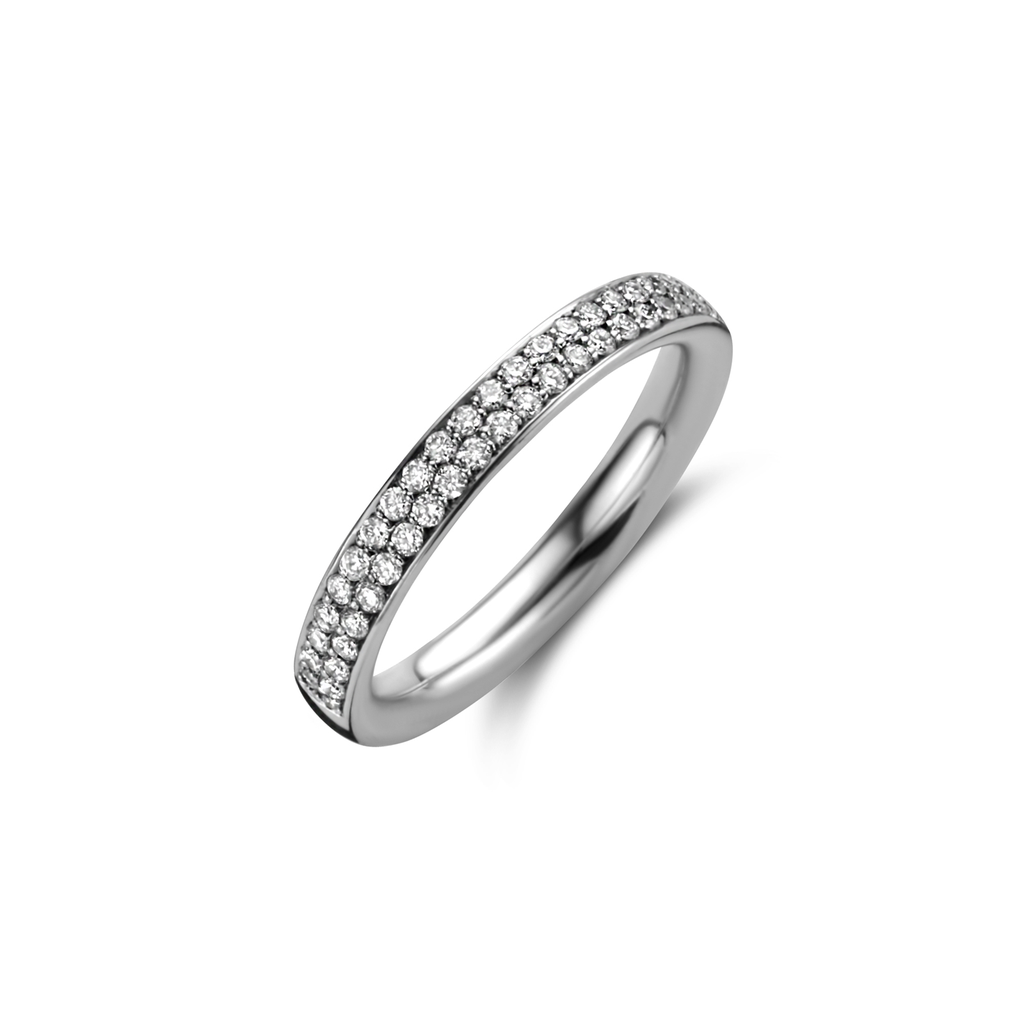 Wedding band with diamonds
