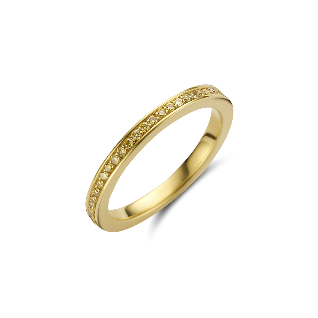 Wedding band yellow diamonds