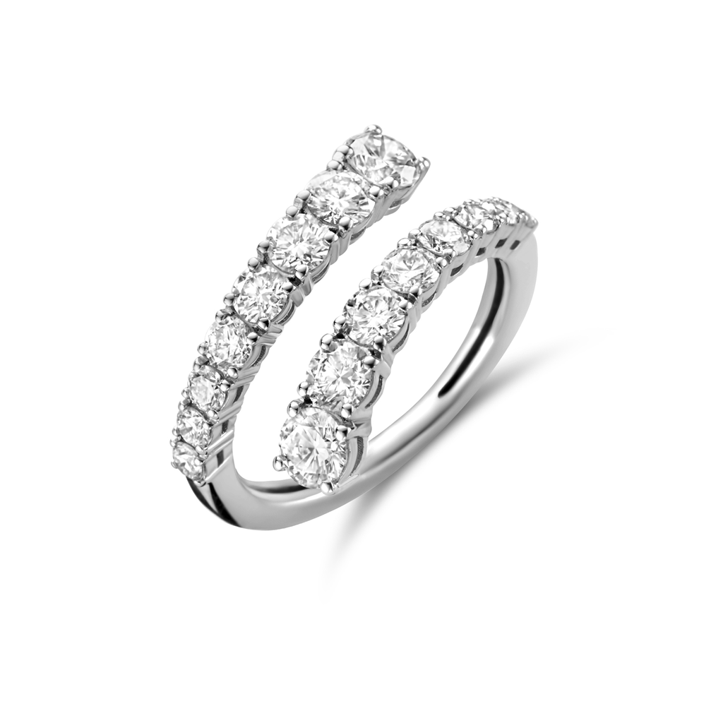 White gold ring with diamonds
