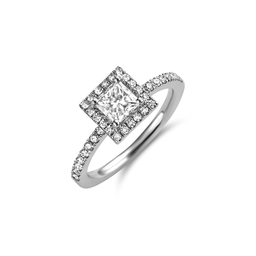 Whitegold solitaire with diamonds