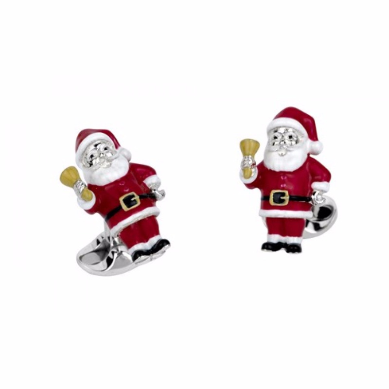cufflinks silver Santa claus