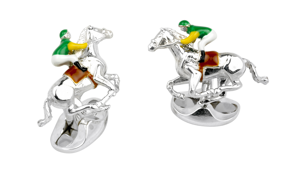 cufflinks silver jockey