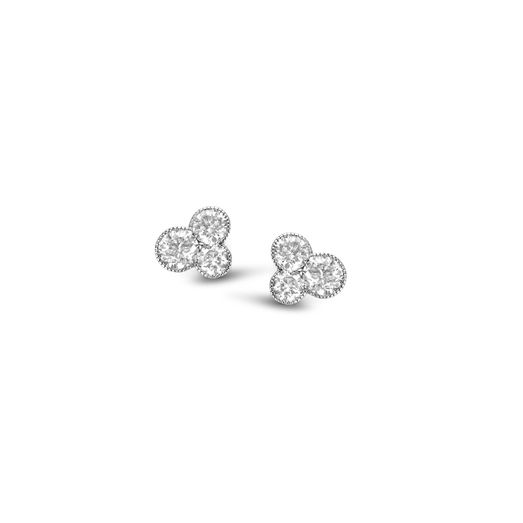 earring white gold set 3 diamonds