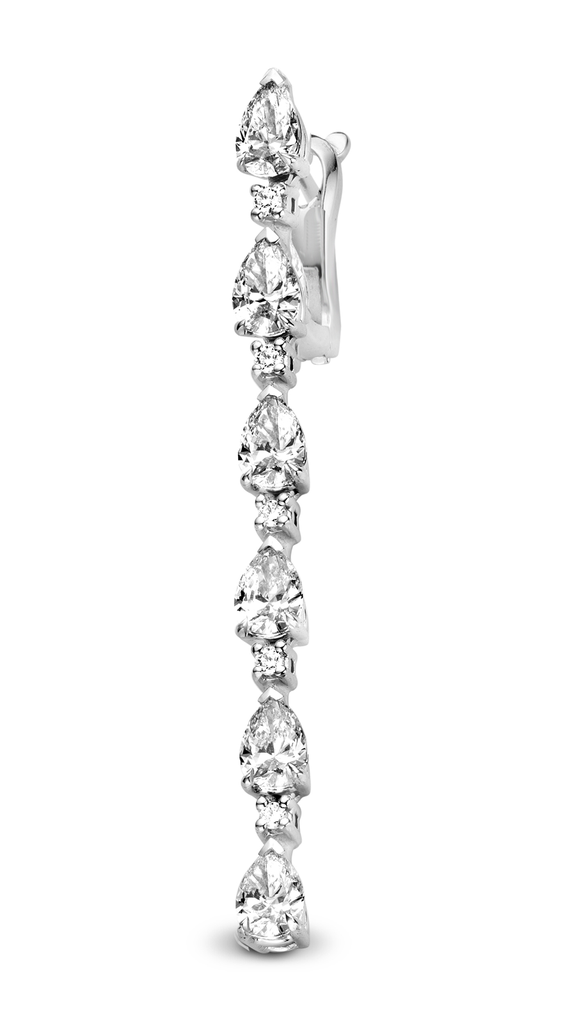 earrings white gold set diamonds