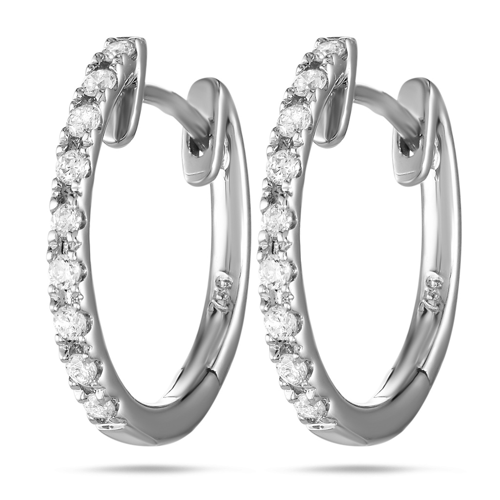 earrings white gold set diamonds