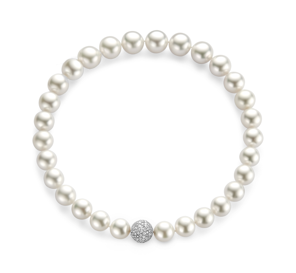 pearl necklace with diamond clasp