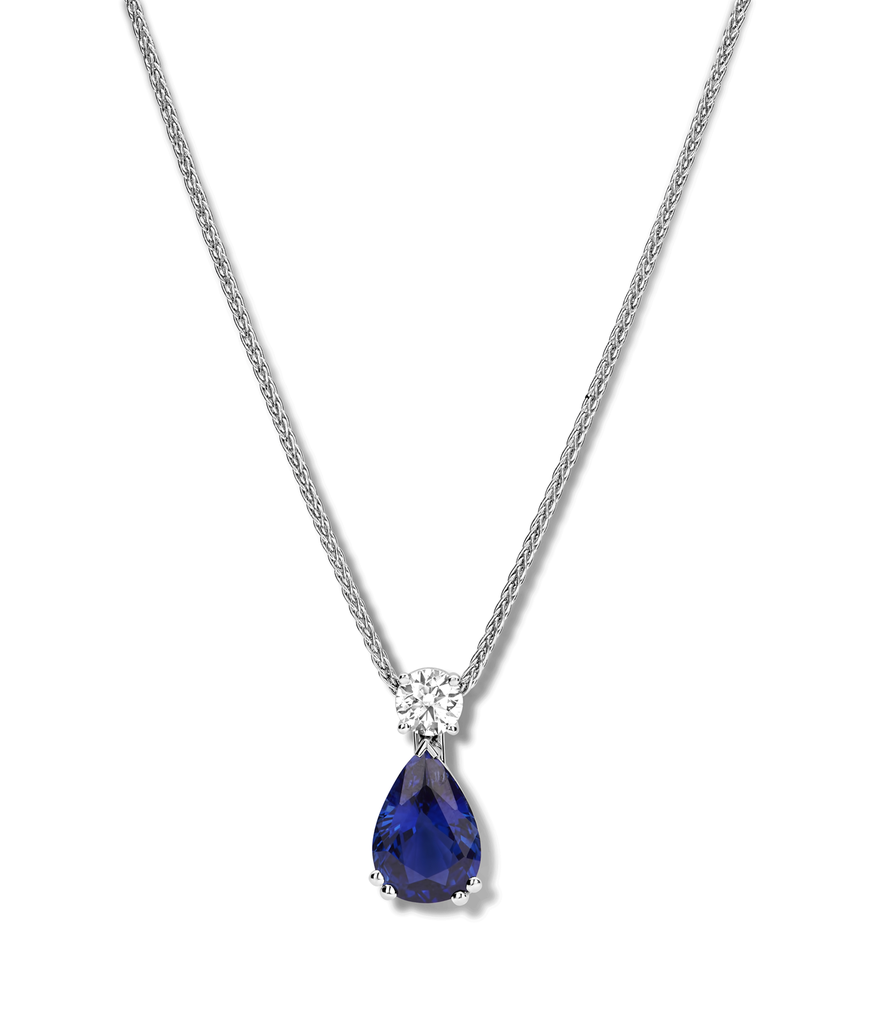 pendant white gold with sapphire