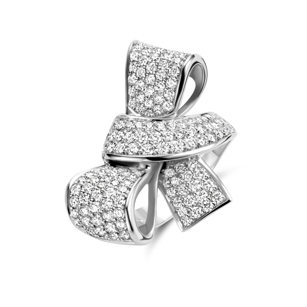 ring bow white gold full set