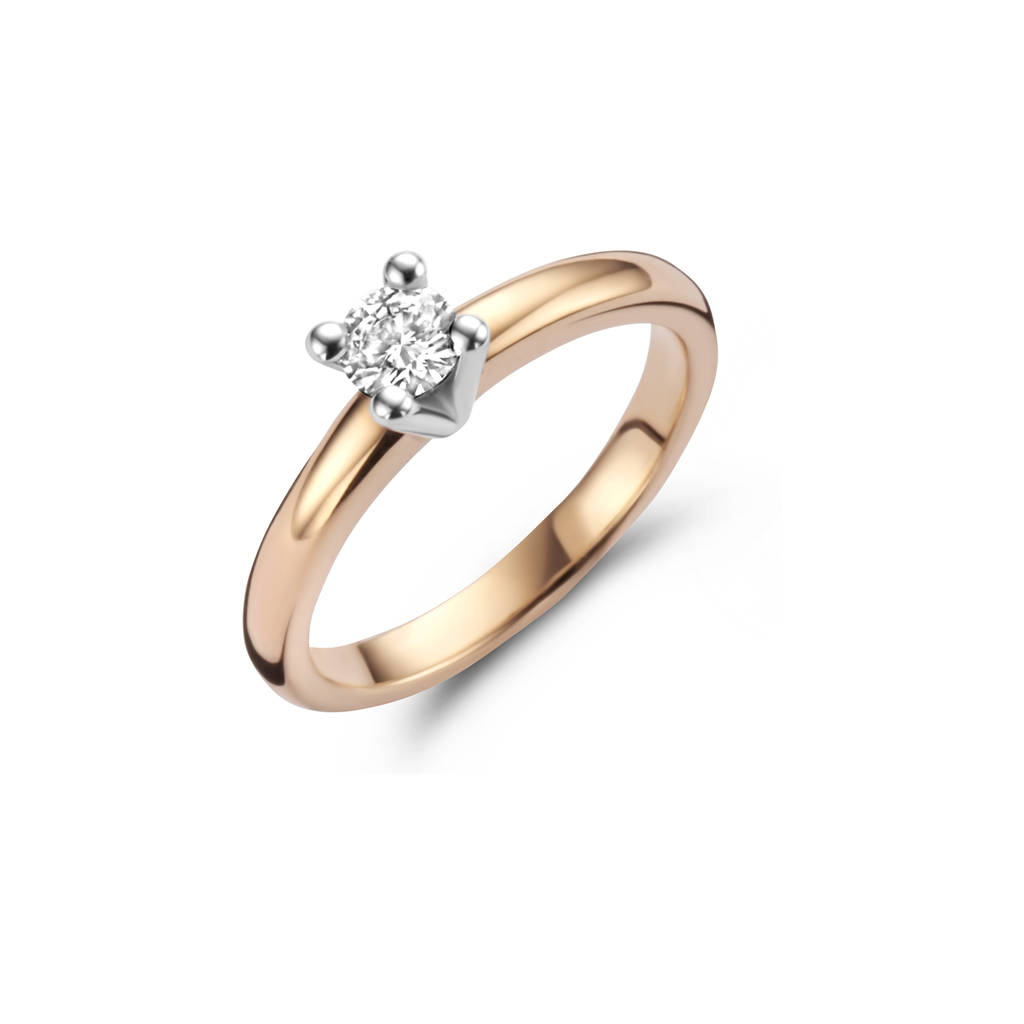 ring solitaire pink gold
