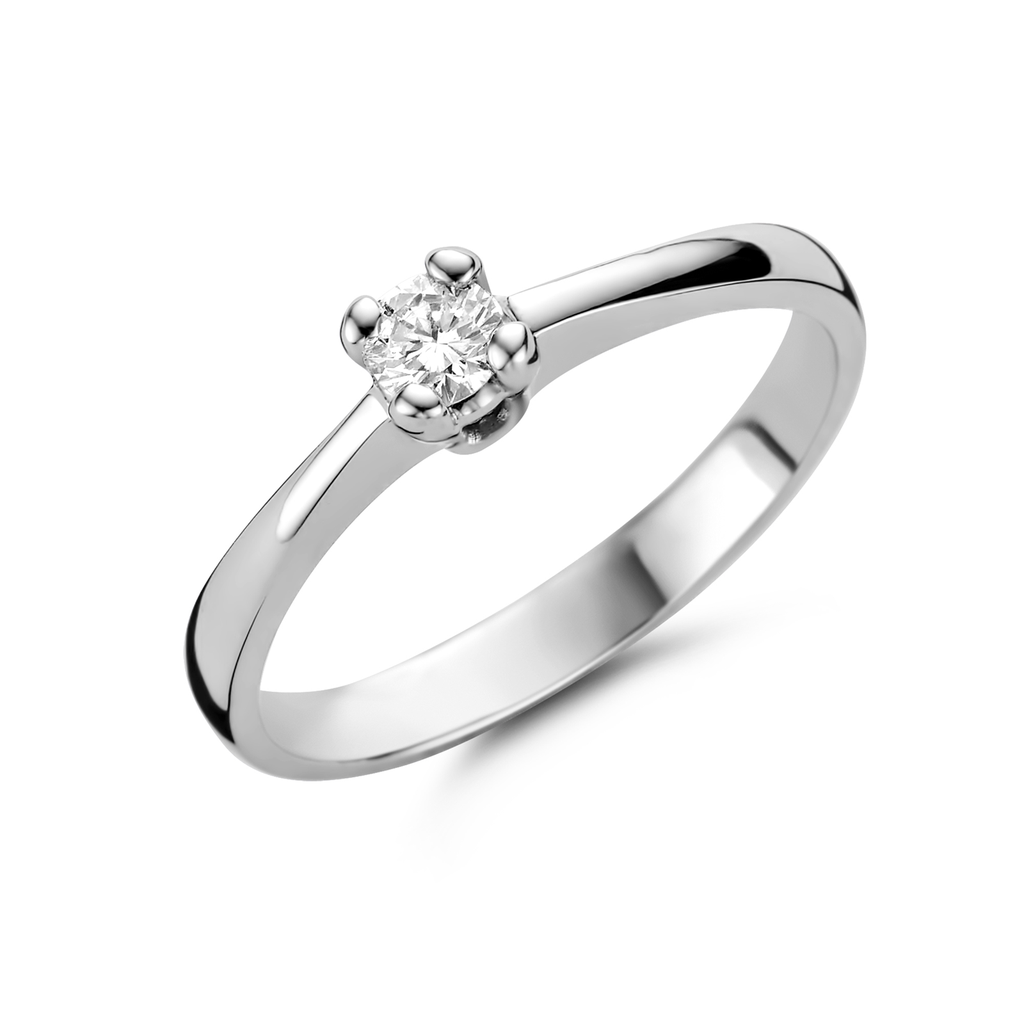 ring solitaire white  gold