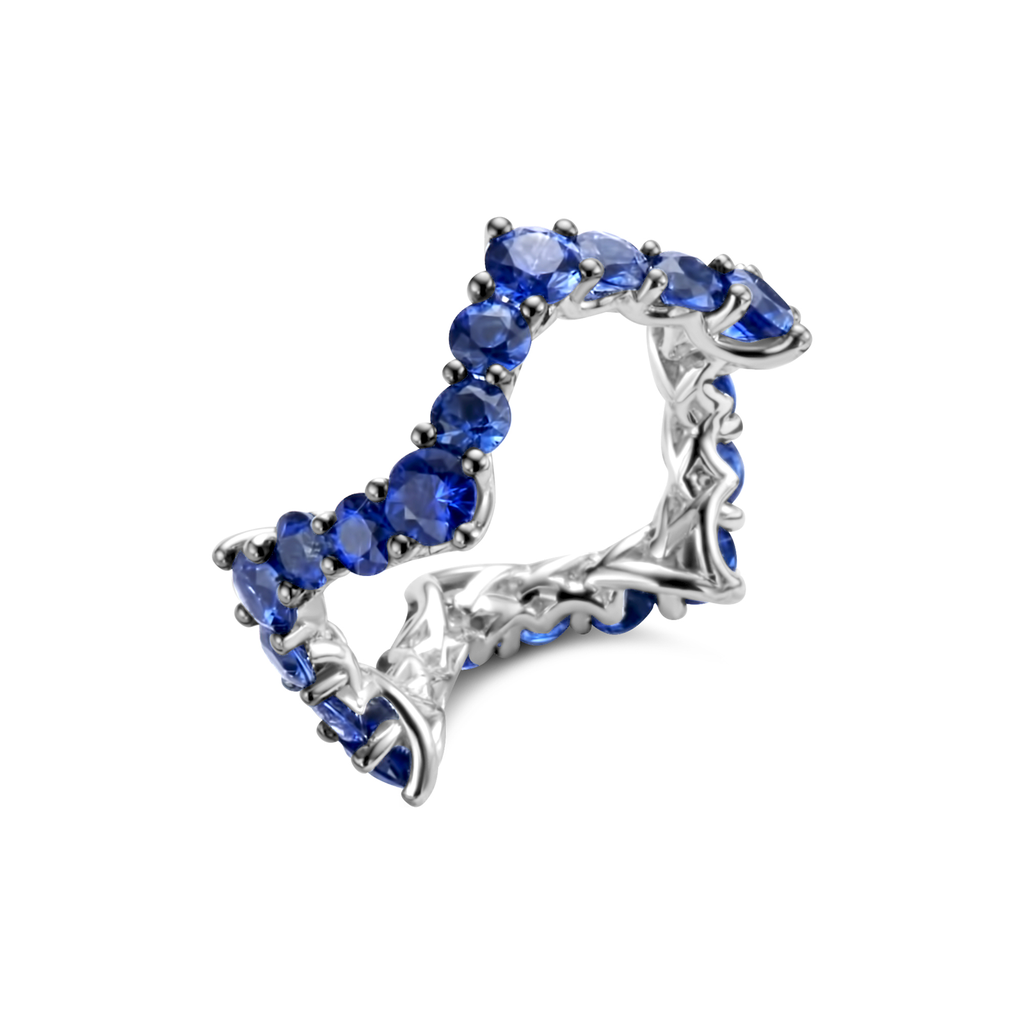 ring white gold set sapphire