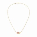 2 Lips necklace in 18-carat yellow gold and red lacquer