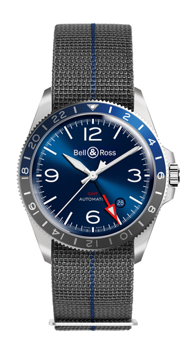 [BRV293-BLU-ST/SF]  Bell & Ross - BRV2-93 GMT Blue Steel