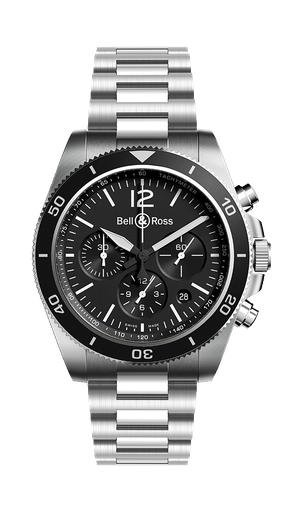[BRV394-BL-ST/SST]  Bell & Ross - BR V3-94 Black Steel