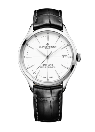 [M0A10518]  Baume & Mercier - Clifton Baumatic Steel/Leather