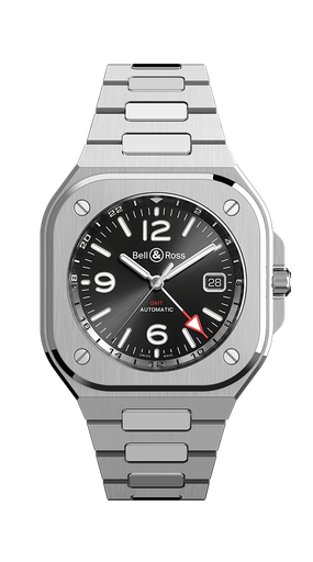 [BR05G-BL-ST/SST]  Bell & Ross - BR05 GMT Black Steel/Steel Bracelet