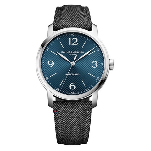 [M0A10708]  Baume & Mercier - Classima Steel/Leather Auto XL Blue Dial